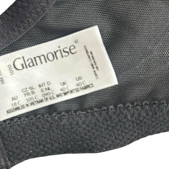 GLAMORISE wirefree black bra 40C Womens Plus-Size Embroidered MagicLift NWOT - Picture 8 of 9